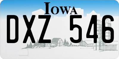 IA license plate DXZ546