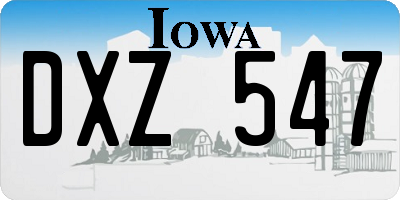 IA license plate DXZ547