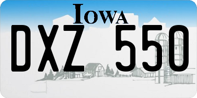 IA license plate DXZ550