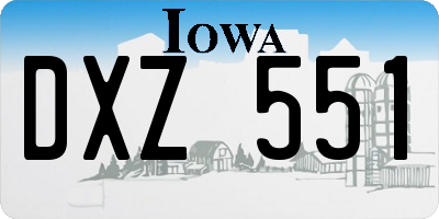 IA license plate DXZ551