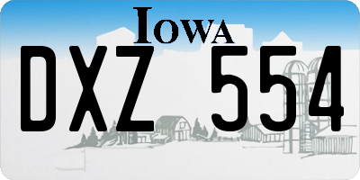 IA license plate DXZ554