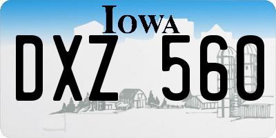 IA license plate DXZ560