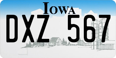 IA license plate DXZ567