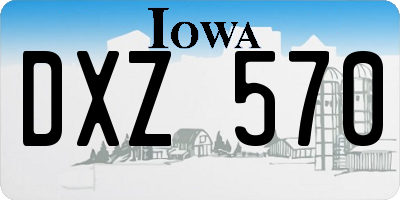 IA license plate DXZ570