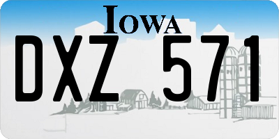 IA license plate DXZ571