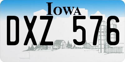 IA license plate DXZ576