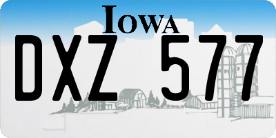 IA license plate DXZ577