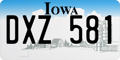 IA license plate DXZ581