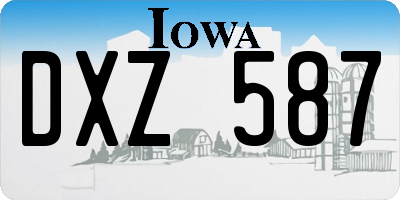 IA license plate DXZ587