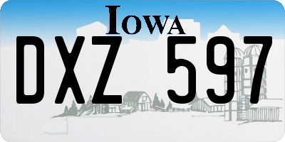 IA license plate DXZ597