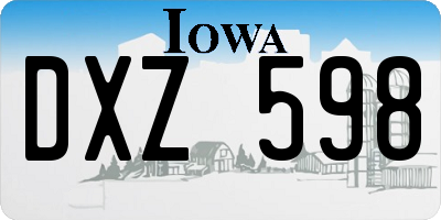 IA license plate DXZ598