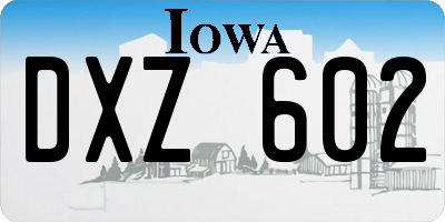 IA license plate DXZ602