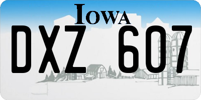 IA license plate DXZ607