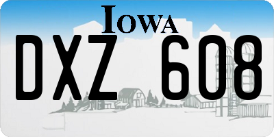 IA license plate DXZ608