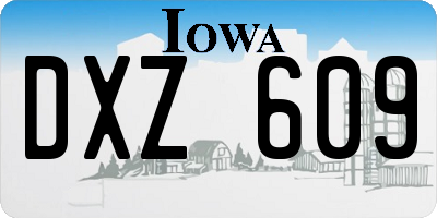 IA license plate DXZ609