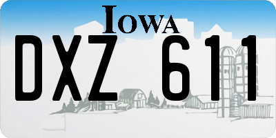 IA license plate DXZ611