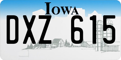 IA license plate DXZ615