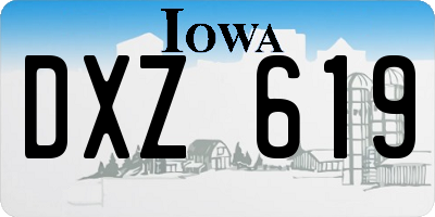 IA license plate DXZ619