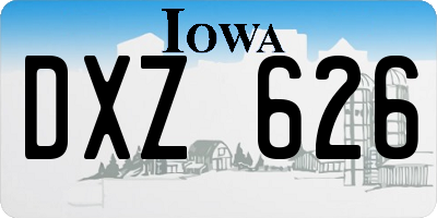 IA license plate DXZ626