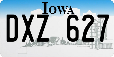 IA license plate DXZ627