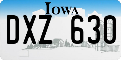 IA license plate DXZ630