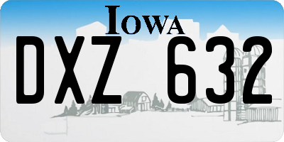 IA license plate DXZ632