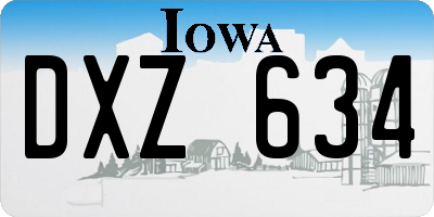 IA license plate DXZ634