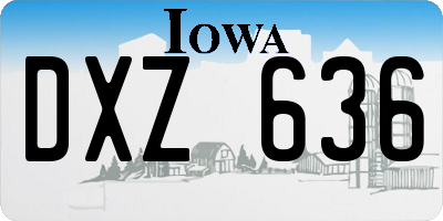 IA license plate DXZ636