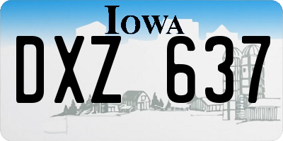 IA license plate DXZ637