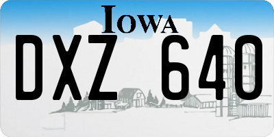 IA license plate DXZ640