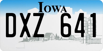IA license plate DXZ641