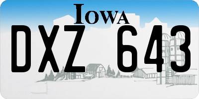IA license plate DXZ643