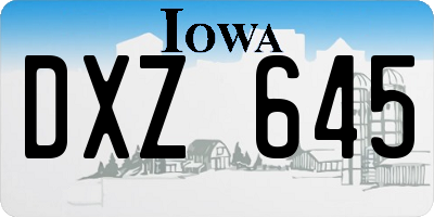 IA license plate DXZ645