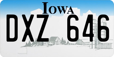 IA license plate DXZ646