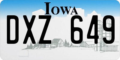 IA license plate DXZ649