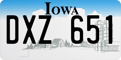 IA license plate DXZ651