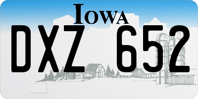 IA license plate DXZ652