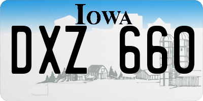 IA license plate DXZ660