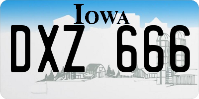 IA license plate DXZ666
