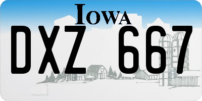 IA license plate DXZ667