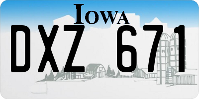 IA license plate DXZ671