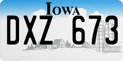 IA license plate DXZ673