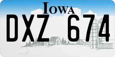 IA license plate DXZ674