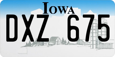 IA license plate DXZ675