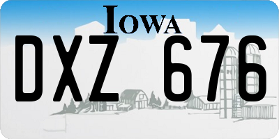 IA license plate DXZ676