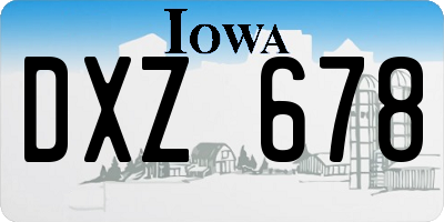 IA license plate DXZ678