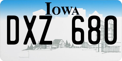 IA license plate DXZ680
