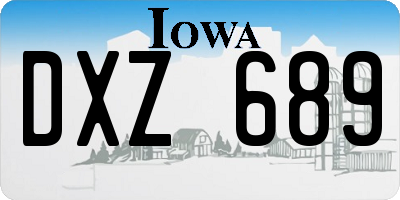 IA license plate DXZ689