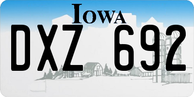 IA license plate DXZ692