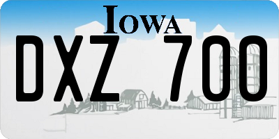 IA license plate DXZ700